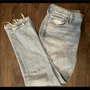 Agolde light wash straight leg jeans, size 28